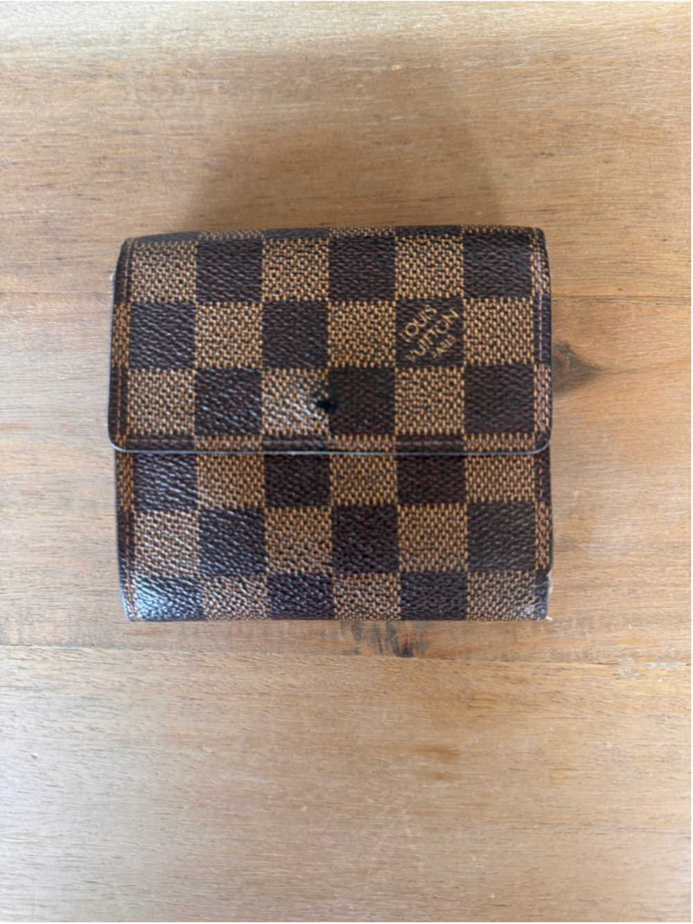 Louis Vuitton Damier Ebene Wallet One Size Brown Tan